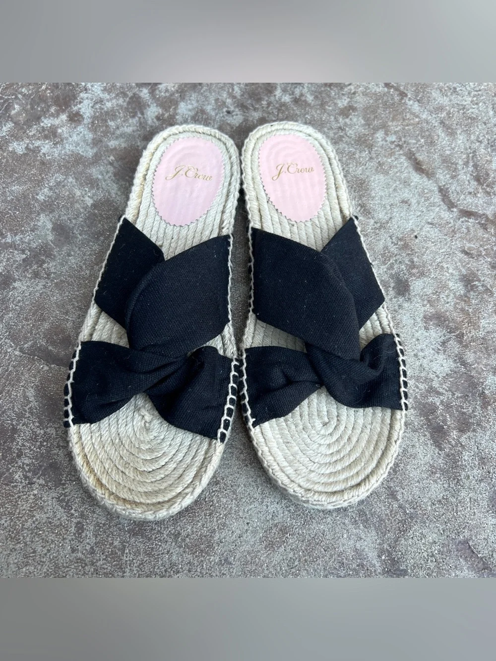 J Crew Twisted Knot Espadrille Sandals in Canvas Sz 8.5